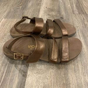 Vionic copper metallic sandals Women’s 8 adjustable orthoheel comfort Shoes